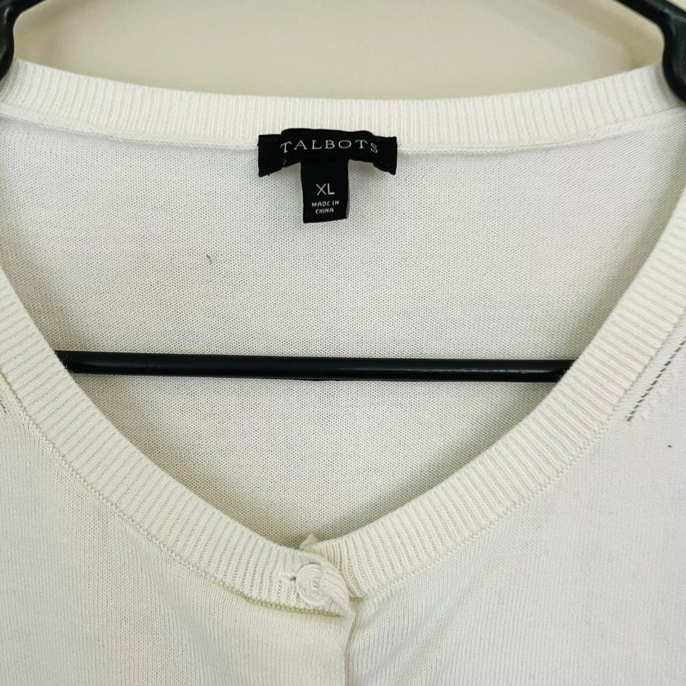 Talbots Striped Ruffle Button Front Lightweight C… - image 2